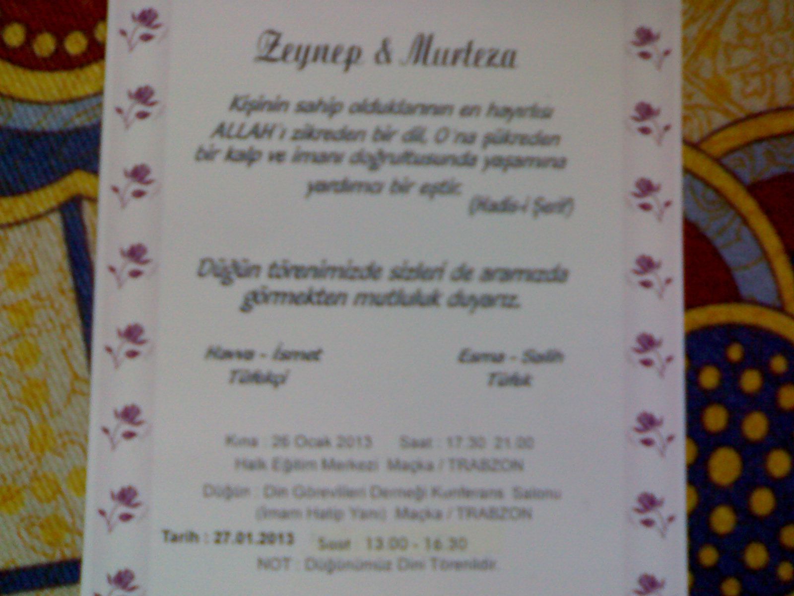 �smet T�fek�i'nin K�z� Zeynep Evleniyor