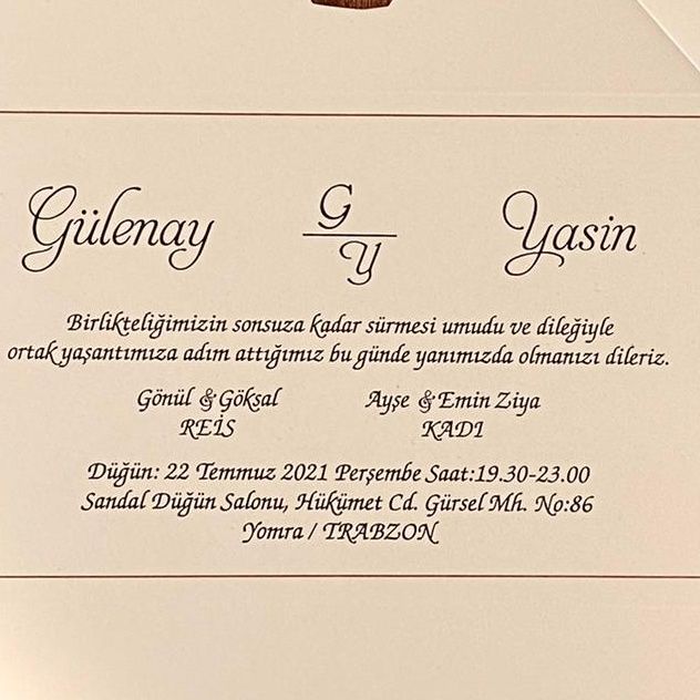 Gülenay & Yasin Evleniyor (DAVETİYE)